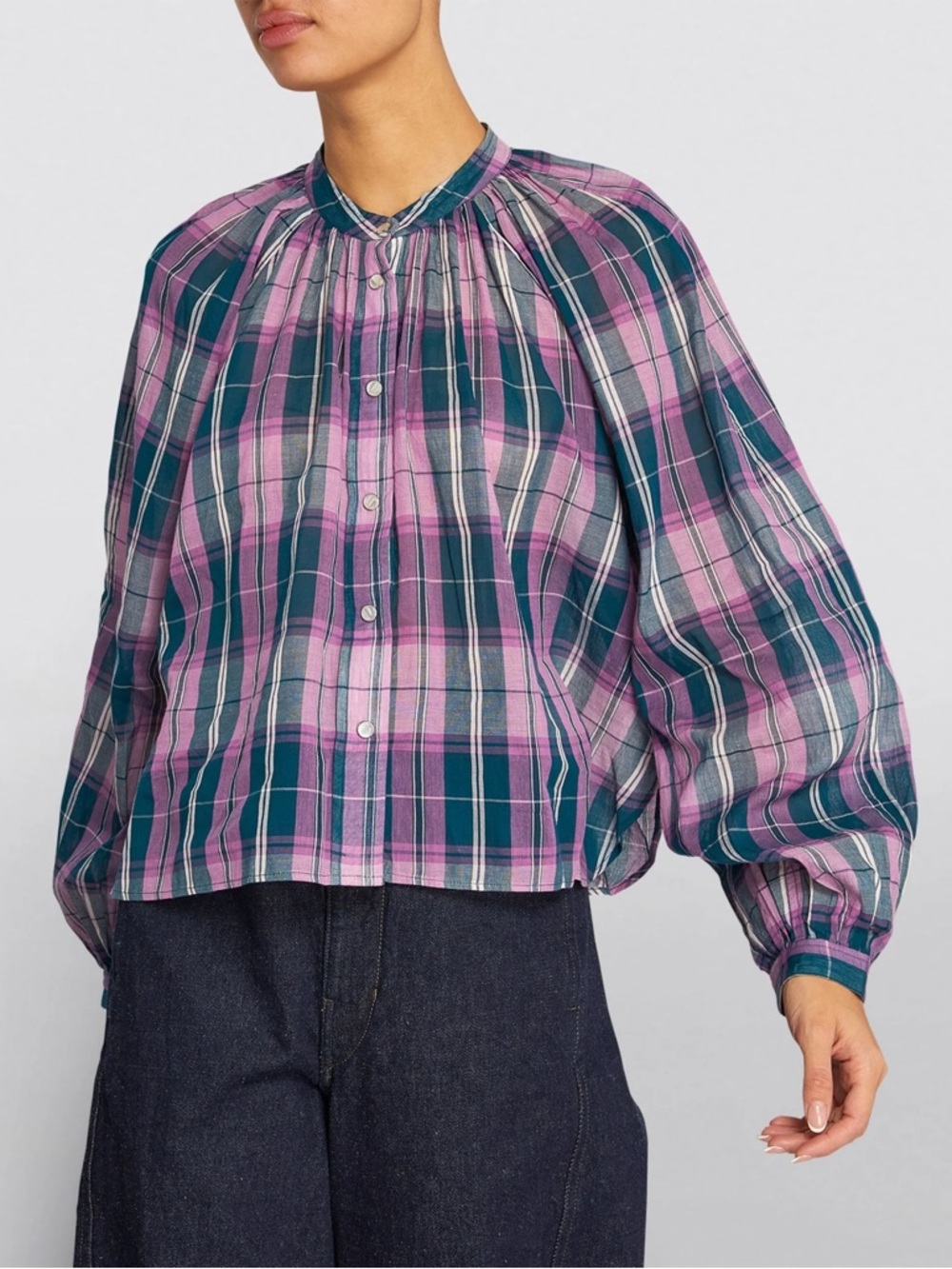 Isabel Marant Etoile Plaid Snap Button Down